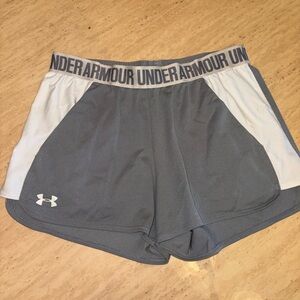 Under Armour Women's Blue and White Athletic Shorts